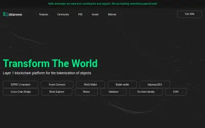 Website screenshot of 3DPass Coin (2026-05-31)