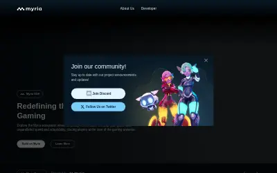Website screenshot of Myria (2026-05-25)