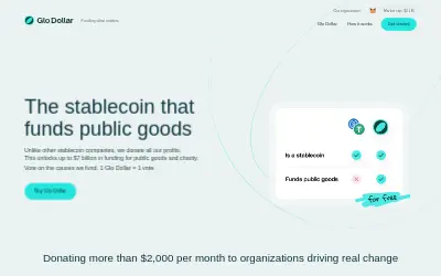 Website screenshot of Glo Dollar (2026-05-25)