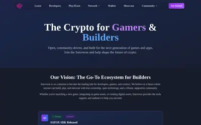Website screenshot of SATOXCOIN (2026-04-26)