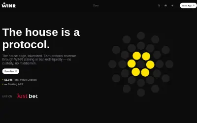 Website screenshot of WINR Protocol (2026-05-25)