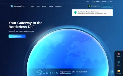 Website screenshot of Megaton Finance (2026-05-22)