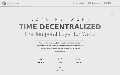 Website screenshot of Roko Network (2026-05-25)