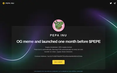 Website screenshot of Pepa Inu (2026-05-22)