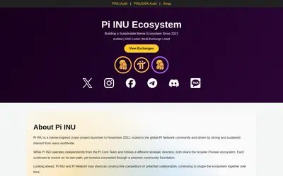 Website screenshot of Pi INU 100x (2026-04-25)