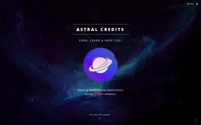 Website screenshot of Astral Credits (2026-05-25)