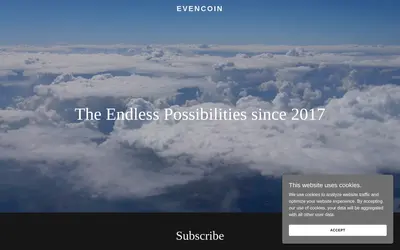 Website screenshot of EvenCoin (2026-04-25)