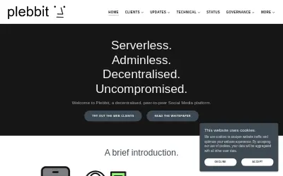 Website screenshot of Plebbit (2026-05-31)