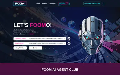 Website screenshot of FOOM (2026-04-25)