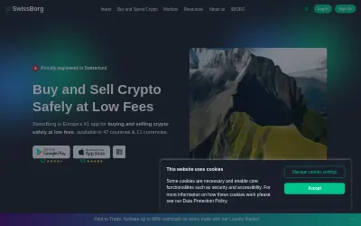 Website screenshot of SwissBorg (2026-05-23)