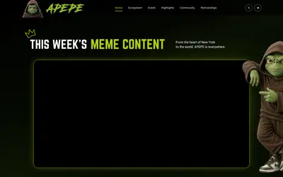 Website screenshot of Ape and Pepe (2026-05-22)