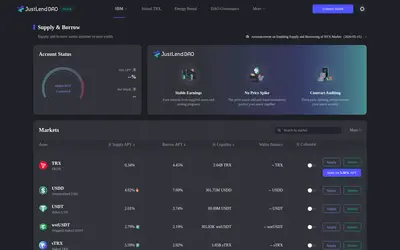 Website screenshot of Staked TRX (2026-05-21)
