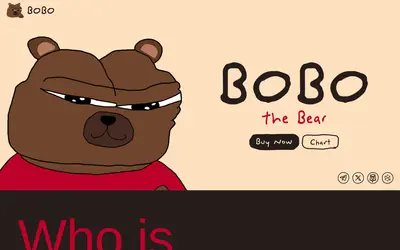 Website screenshot of BOBO Coin (2026-04-26)