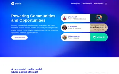 Website screenshot of Steem Dollars (2026-05-22)