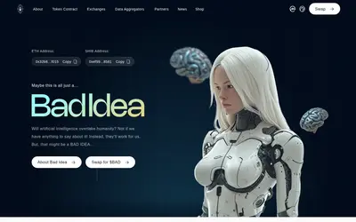 Website screenshot of Bad Idea AI (2026-05-22)