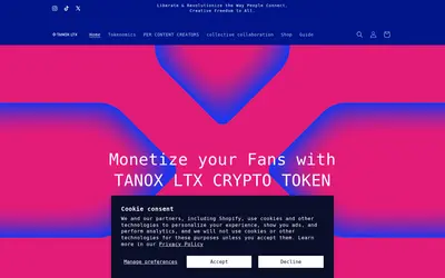 Website screenshot of Tanox (2026-05-20)
