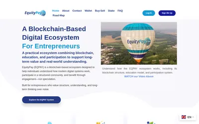 Website screenshot of Equitypay (2026-04-25)