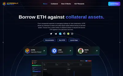 Website screenshot of Hyperbolic Protocol (2026-05-22)