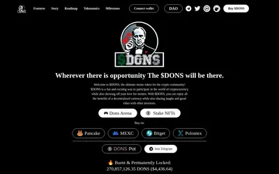 Website screenshot of DONS (2026-04-19)