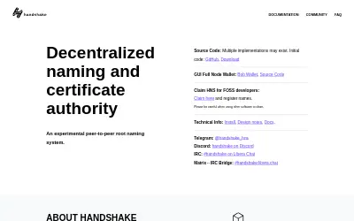 Website screenshot of Handshake (2026-05-29)