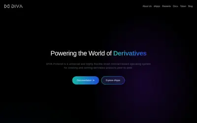 Website screenshot of DIVA Protocol (2026-05-20)