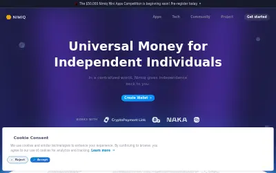 Website screenshot of Nimiq (2026-05-29)