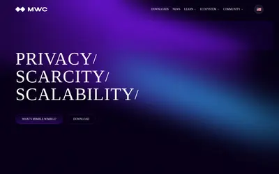 Website screenshot of MimbleWimbleCoin (2026-04-25)