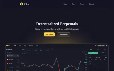 Website screenshot of Pika Protocol (2026-04-26)