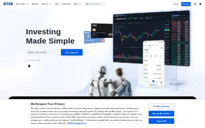 Website screenshot of BTSE (2026-05-23)
