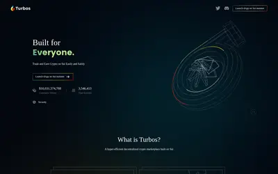 Website screenshot of Turbos Finance (2026-04-25)