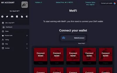Website screenshot of MetFi (2026-05-20)