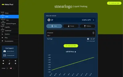 Website screenshot of Staked Aurora (2026-04-25)