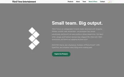 Website screenshot of Crown by Third Time Games (2026-05-25)