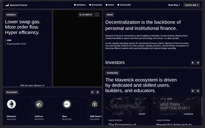 Website screenshot of Maverick Protocol (2026-04-26)