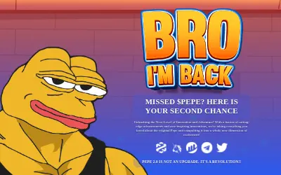 Website screenshot of Pepe 2.0 (2026-05-31)