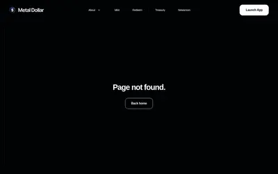 Website screenshot of Metal Dollar (2026-04-25)