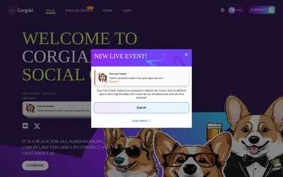 Website screenshot of CorgiAI (2026-04-26)