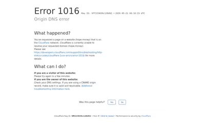 Website screenshot of Staked HOPE (2026-05-21)
