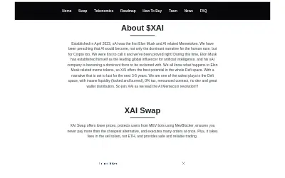 Website screenshot of XAI Corp (2026-05-31)