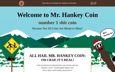 Website screenshot of Mr. Hankey (2026-05-22)