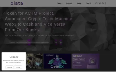 Website screenshot of Plata Token (2026-06-24)