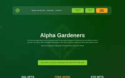 Website screenshot of Alpha Gardeners (2026-05-22)