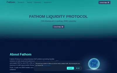 Website screenshot of Fathom Dollar (2026-05-31)