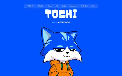 Website screenshot of Toshi (2026-04-25)