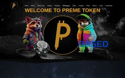 Website screenshot of PREME Token (2026-04-25)