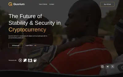Website screenshot of QUORIUM (2026-04-26)