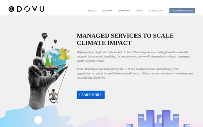 Website screenshot of DOVU (2026-04-25)