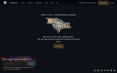 Website screenshot of Big Time (2026-05-25)