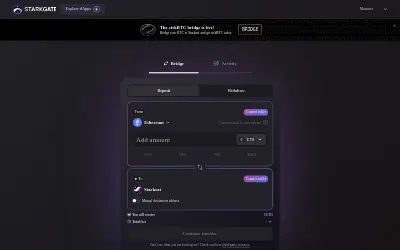 Website screenshot of Bridged USD Coin (StarkGate) (2026-05-31)