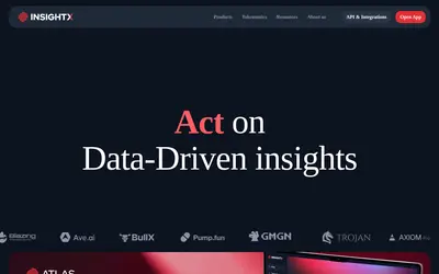 Website screenshot of InsightX (2026-05-21)
